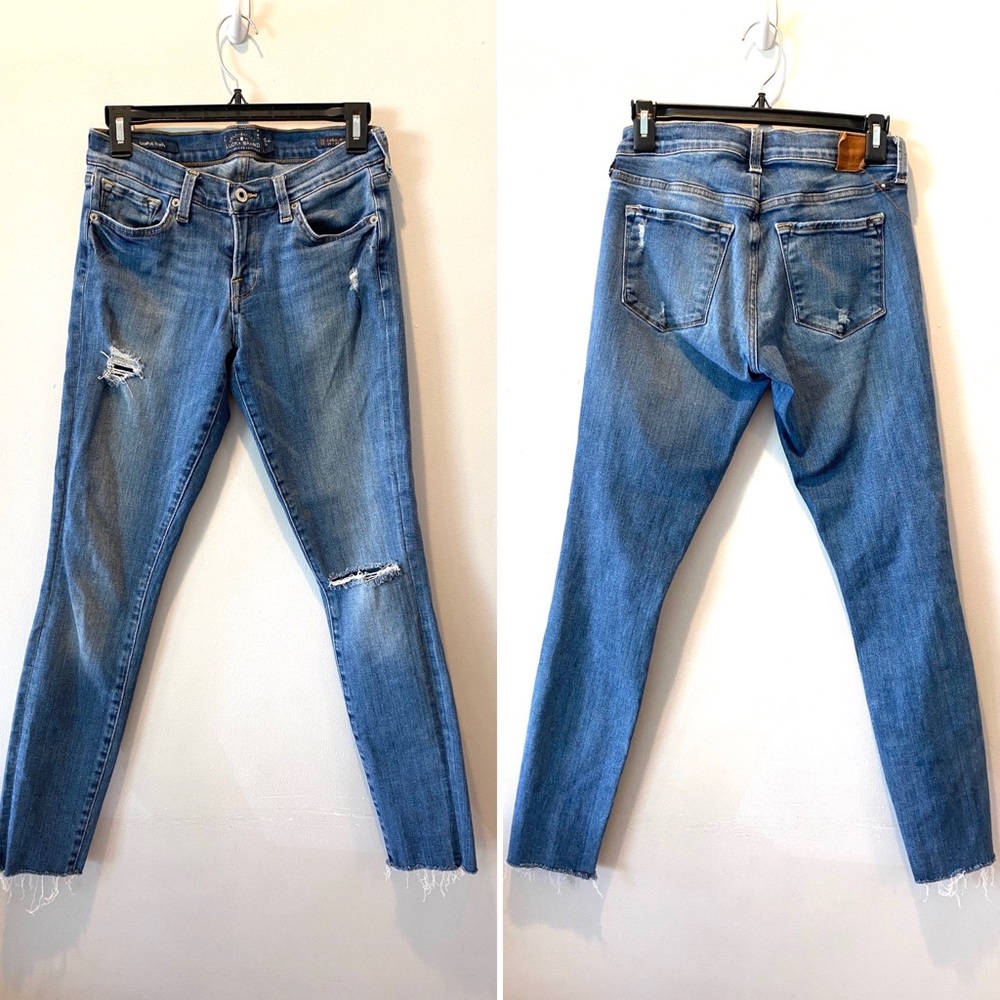 Lucky Brand Charlie Skinny Distress Fringe